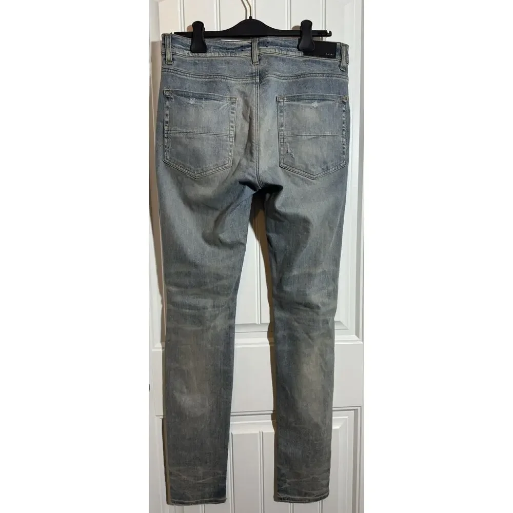 EUC Amiri Leopard Thrasher Denim - Picture 2 of 16